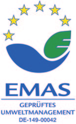 EMAS-Logo — Geprüftes Umweltmanagement, Register-Nr. DE-149-00042